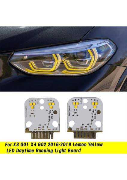 2 Adet Far LED Kartı Çip 63117466107 Bmw X3 G01 X4 G02 2016-2019 Limon Sarısı LED Gündüz Farı Kartı (Yurt Dışından)