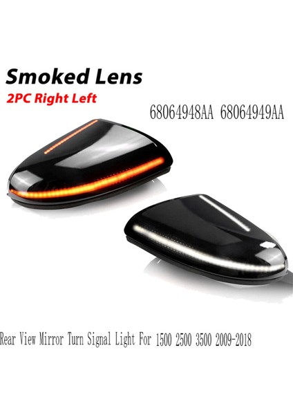 L+R Dikiz Aynası Dönüş Sinyal Lambası Dinamik Gösterge Sinyal Lambası Dodge Ram 1500 2500 3500 2009-18 68064948AA A (Yurt Dışından)