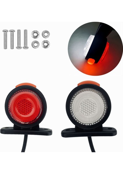 2 Adet Araba Kamyon Yan Işaretleme Lambası 12/24V LED Gösterge Lambası Arka Lambası Üç Taraflı Lamba Flaş Lambası (Yurt Dışından)