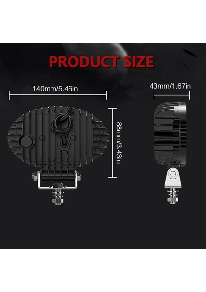 5.5 Inç Oval LED Çalışma Işıkları Gündüz Farları Kamyon Atv Utv Suv Motosiklet Araba Römork Tekne (Yurt Dışından)