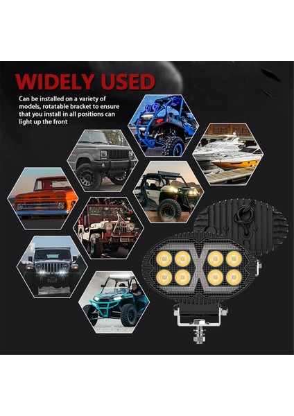 5.5 Inç Oval LED Çalışma Işıkları Gündüz Farları Kamyon Atv Utv Suv Motosiklet Araba Römork Tekne (Yurt Dışından)