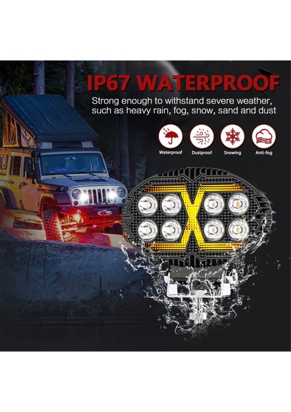 5.5 Inç Oval LED Çalışma Işıkları Gündüz Farları Kamyon Atv Utv Suv Motosiklet Araba Römork Tekne (Yurt Dışından)