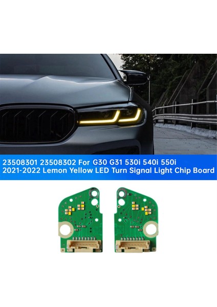 1 Çift Far LED Kartı 23508301 23508302 Bmw G30 G31 530I 540I 550I 2021-2022 Limon Sarısı Dönüş Sinyal Lambası Çipi (Yurt Dışından)