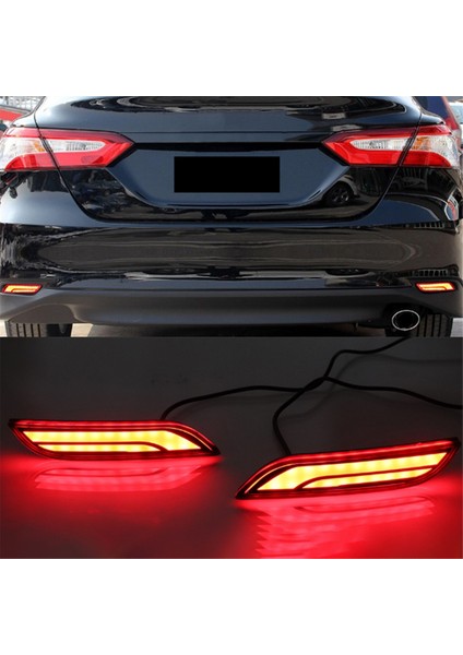 Araba LED Arka Tampon Reflektör Işığı Fren Lambası Arka Lambası Dinamik Dönüş Sinyali Işığı Toyota Camry 2018-2021 (Yurt Dışından)