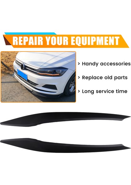 Araba Far Kaş Kalıplama Trim Sticker Vw Polo 2019-2022 Lamba Göz Kapakları Dekoratif Şeritler Kapak Kapağı,a (Yurt Dışından)