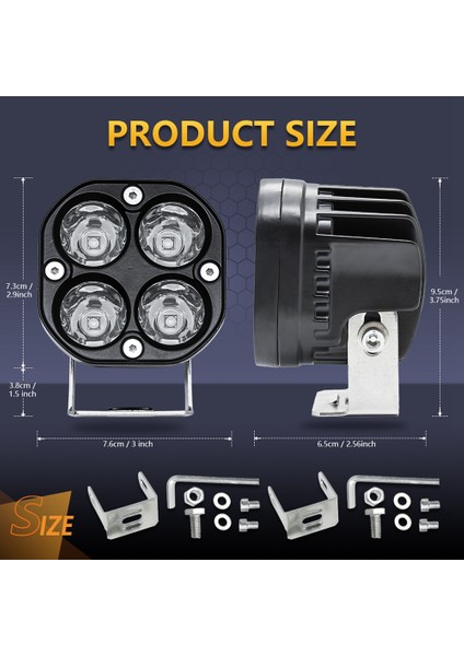 3 Inç LED Çalışma Işığı Amber Lens Kapağı Spot Sis Lambası Sürüş Lambası Araba Motosiklet Atv Utv Kamyon Traktör Için (Yurt Dışından)