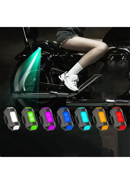 8 Adet Evrensel LED Uçak Strobe Işıkları Motosiklet Çarpışma Önleyici Uyarı Işığı 7 Renk Dönüş Sinyali Göstergesi (Yurt Dışından)