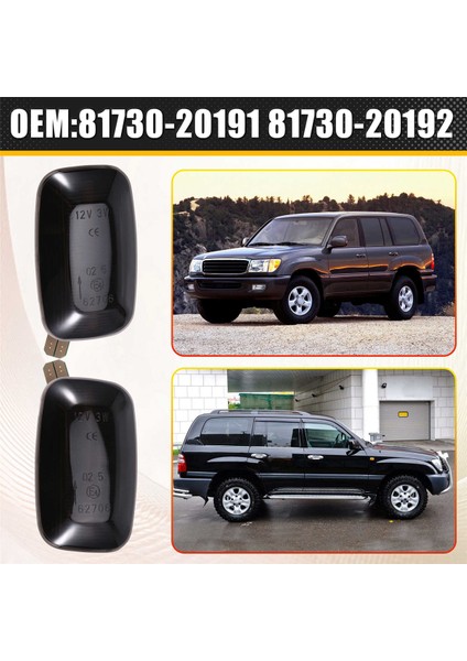 Araba LED Ön Yan Işaret Işığı Dinamik Dönüş Sinyal Lambası 81730-20191 81730-20192 Toyota Land Cruiser Lexus LX470 Için (Yurt Dışından)