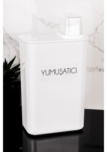 Kendinden Ölçekli Deterjan Kutusu Seti Toz Deterjan Yumuşatıcı Etiketli 3000ML Mika Deterjanlık
