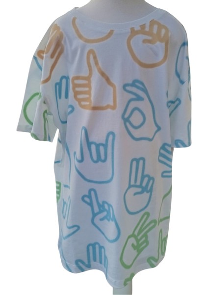 Erkek Çocuk T-Shirt Neon Turkuaz Neon Yeşil Baskılı Beyaz Renkli 13-14 Yaş fiyatları