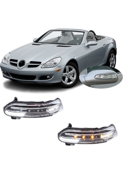 Araba Yan Dikiz Aynası Işıkları Yanıp Sönen Dönüş Sinyali Işığı Mercedes Benz Slk Sınıfı R171 W171 Sl Sınıfı R230 W230 (Yurt Dışından)