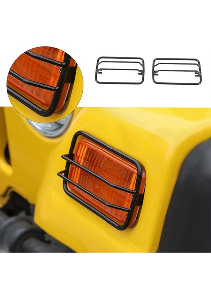 Araba Ön Dönüş Sinyal Lambası Koruyucuları Kapağı Jeep Wrangler Tj 1997-2006 Yan Kaş Işıkları Koruyucuları Aksesuarları (Yurt Dışından)