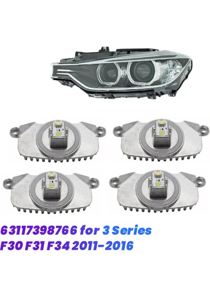 4 Adet Araba Eklentisi LED Gündüz Çalışan Drl Diyot 63117398766 Bmw 3 Serisi F30 F31 F34 2011-2016 Angel Eye Işık Modülü (Yurt Dışından)