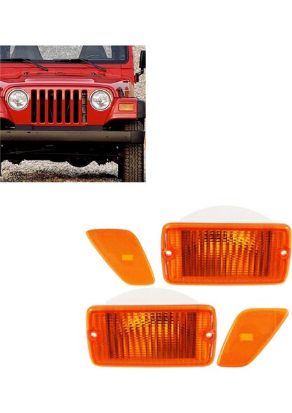 Araba Ön Tampon Dönüş Sinyal Lambası ve Ön Çamurluk Yan Işaret Lambası Muhafaza Kabukları Jeep Wrangler Tj 1997-2006 Için (Yurt Dışından)
