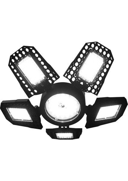 LED Garaj Lambası, 5 Ayarlanabilir Panelli Deforme Edilebilir LED Garaj Tavan Lambası, E27 LED Mağaza Lambası 3000LM 30W (Yurt Dışından)