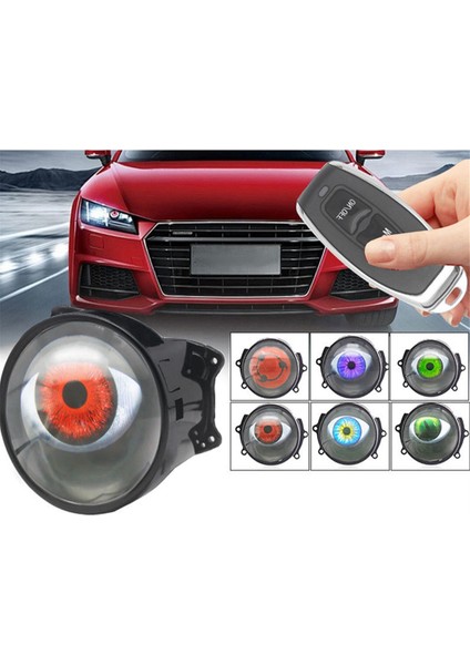 Devil Eye LED Far Takımı Araba Dinamik Işıkları 12V Uzaktan Kumandalı Kontrol Gözleri Retrofit Kitleri Far Montajı (Yurt Dışından)