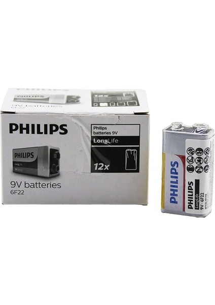 Phılıps 9V Pil 12PCS