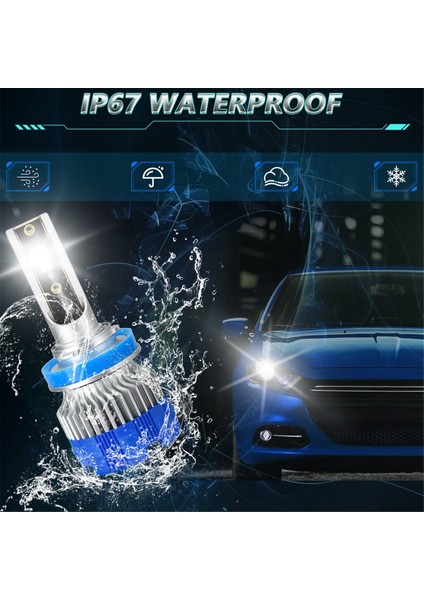 H11 LED Sis Lambası Ampulleri, Araba Farı Canbus Işığı, 50W 5000LM 6000K Soğuk Beyaz Işık, Arabalar Için Drl Değişimi (Yurt Dışından)
