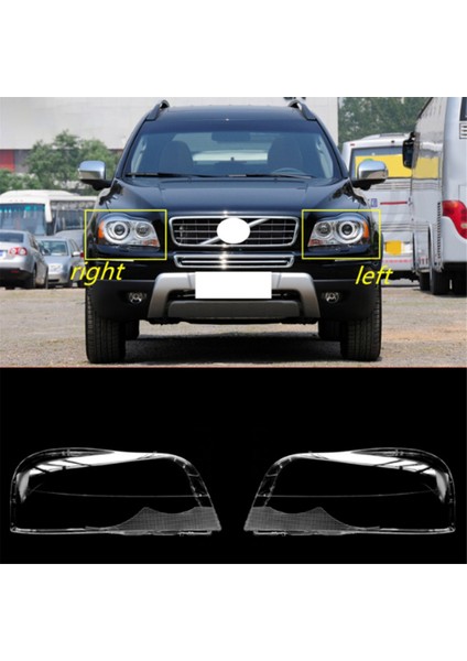 Araba Ön Far Kapağı Şeffaf Abajur Lamba Kabuğu Far Mercek Kapağı Volvo XC90 2004-2013 Sağ (Yurt Dışından)