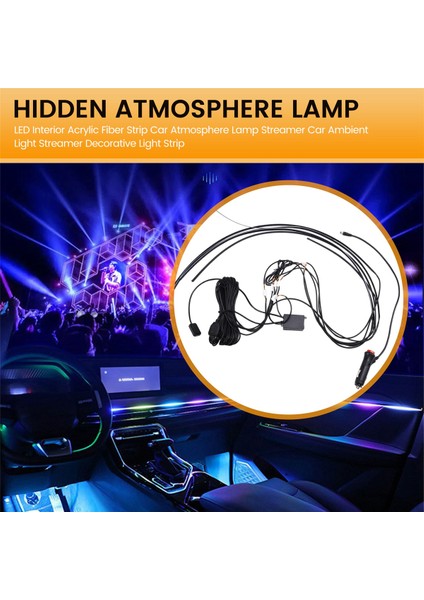 LED Iç Mekan Akrilik Elyaf Şerit Araba Atmosfer Lambası Flama Araba Ortam Işığı Flama Dekoratif Işık Şeridi (Yurt Dışından)
