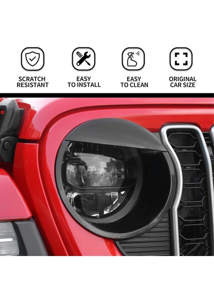 Ön Far Çerçeveleri Angry Bird Stili Far Kapağı Döşeme Jeep Wrangler Jl ve 4xe 2024 Aksesuarları (Yurt Dışından)