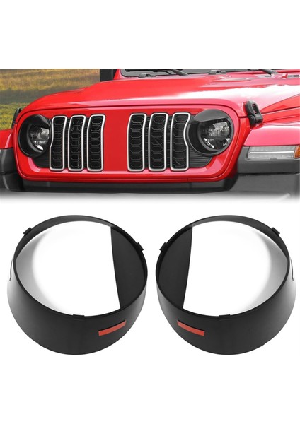 Ön Far Çerçeveleri Angry Bird Stili Far Kapağı Döşeme Jeep Wrangler Jl ve 4xe 2024 Aksesuarları (Yurt Dışından)
