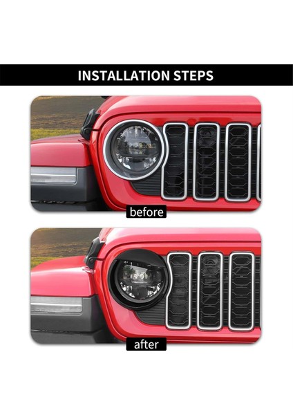 Ön Far Çerçeveleri Angry Bird Stili Far Kapağı Döşeme Jeep Wrangler Jl ve 4xe 2024 Aksesuarları (Yurt Dışından)