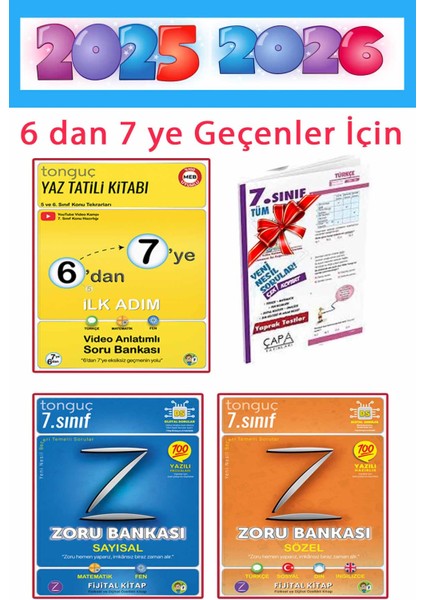 7.sınıf Zoru Bankası Set 3 Kitap (Sayısal Zoru Bankası-Sözel Zoru Bankası) 6'dan 7'ye Hazırlık Kitabı