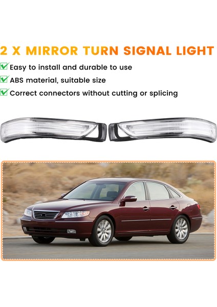 Hyundai Grandeur Tg Azera 2009 2010 Için Dikiz Aynası Dönüş Sinyal Lambası Sinyal Lambası (Yurt Dışından)