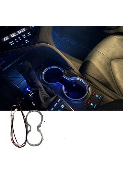 Araba LED Orta Bardak Tutucu Atmosfer Iç Mekan Dekoratif Buz Mavisi Lambası Toyota Camry 2018-2023 Sol El Direksiyonlu (Yurt Dışından)