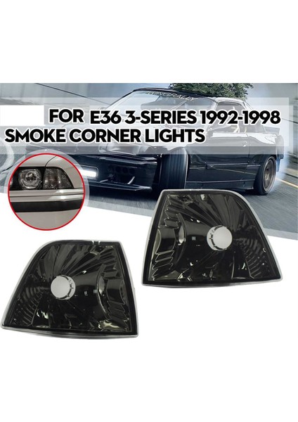 63138353280 Dumanlı Lens Köşe Işıkları Dönüş Sinyal Lambası Bmw E36 3-Serisi 1992-1999 4dr Sedan/hatchback 63138353279 (Yurt Dışından)