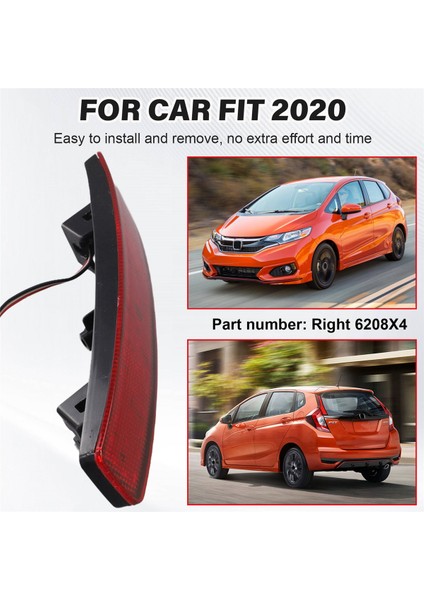Araba LED Arka Tampon Reflektör Işık Fren Lambası Arka Lambası Honda Fit 2020- (Yurt Dışından)