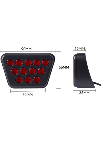 Araba 12V Fren Pilot Işıkları 12 LED Arka Stop Lambaları Flaş Araba Uyarı Geri Vites Durdurma Emniyet Lambaları Araba Suv Atv Için (Yurt Dışından)