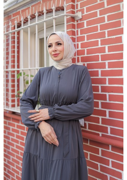 3 Kat Eteği Büzgülü Ferace Medine Ipeği Kumaş fiyatları