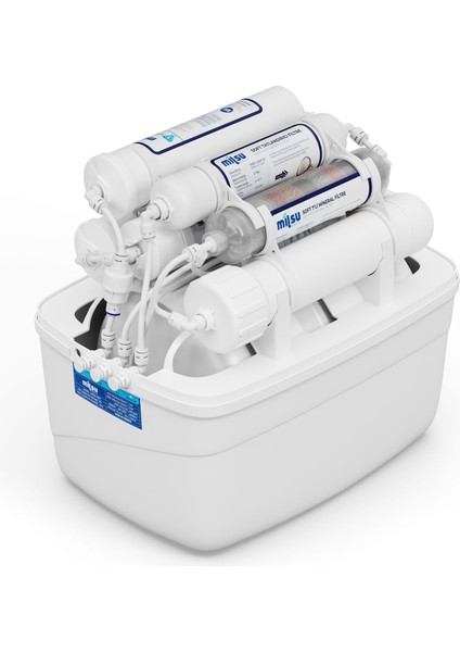 Su Arıtma Cihazı 13 Aşamalı Detoks Ve Multimineralli 8 Lt Çelik Tanklı Aquaflo Membranlı (DNP13-M-A)