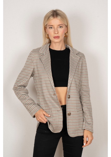 Kazayağı Ekose Ceket Yeşil