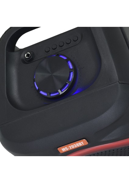 Bluetooth ve USB Girişli 2x8 Inch Şarjlı Işıklı Müzik Sistemi MS-2038 Bt