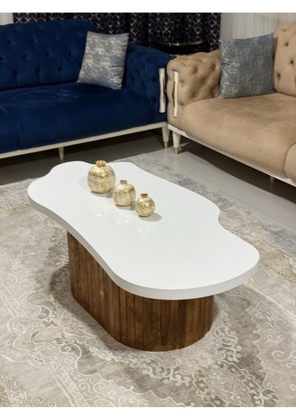 Asimetrik Bulut Model 120X60 cm Kalın Kenarlı Orta Sehpa