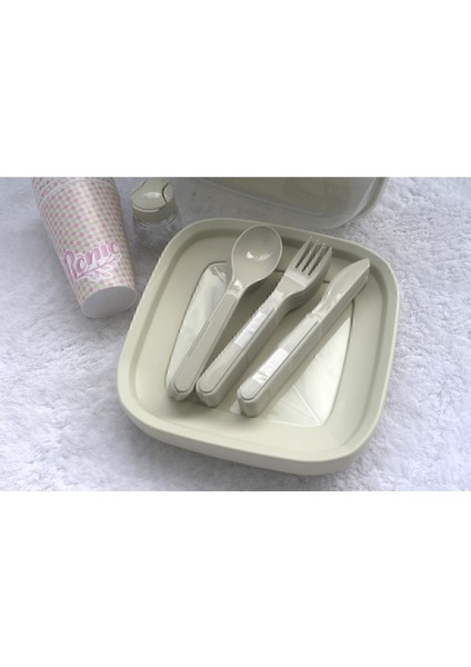 Titiz Lovely Piknik Seti 6 Kişilik 32 Parça Krem modelleri