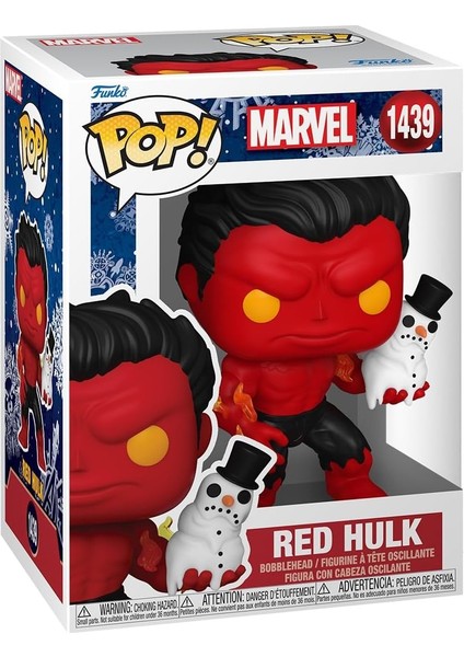 Pop! Marvel: Holiday, Red Hulk Vinil Figür, Marvel Comics Koleksiyonluk Figür