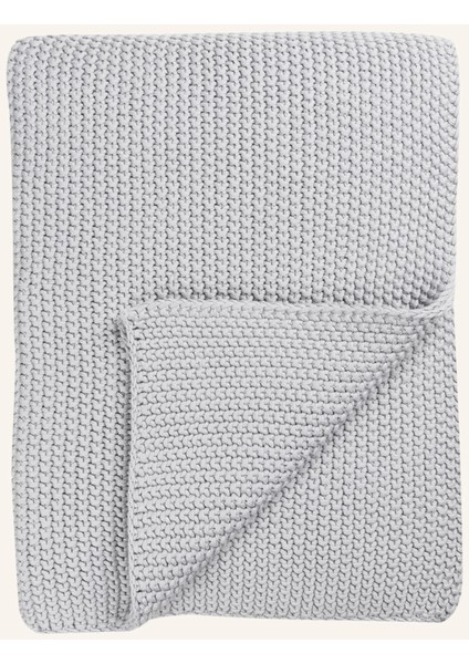 Nordic Knit Pamuk Battaniye 130X170 cm Deri Detaylı Kalın Örgü Tasarım