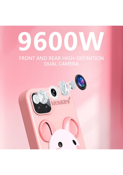 P1 Plus Bebek Erken Eğitim Çocuk Telefonu Oyuncak Çift Lensli Kamera (Depolama Kartı Olmadan) - Pembe (Yurt Dışından) fiyatları