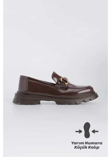 Kadın Loafer Yüksek Taban Tokalı Günlük Ayakkabı Kinles
