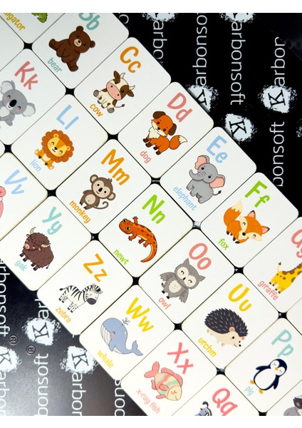 Ahşap Ingilizce Alfabe Kartları - Alfabe Ingilizce Eğitim Seti Ingilizce Öğrenme Kartları Montessori fırsatları