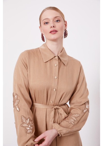 Camel Taş Işleme Detaylı Cupra Elbise fırsatları