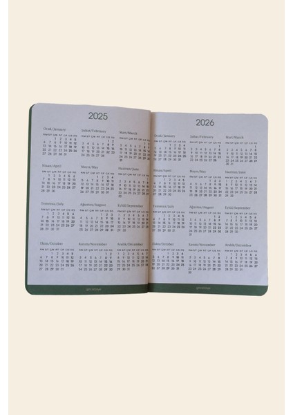 Aylık Planlayıcı-Monthly Planner / Anadolu Yeşil fırsatları