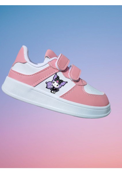 Bebek Kuromicili Baskılı Pembe Bantlı Çocuk Spor Ayakkabı Sneaker