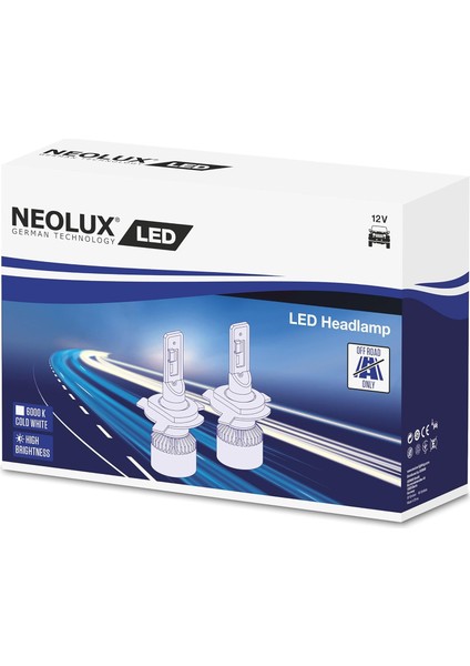 H4 LED 6000K Tam Beyaz (2'li Paket) [enerji Sınıfı A]