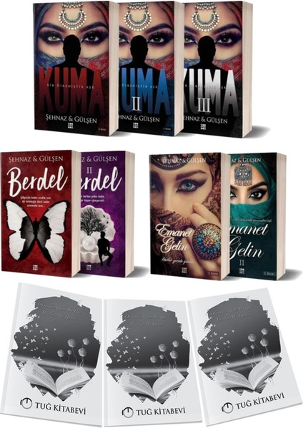 Kuma Berdel Emanet Gelin Karton Kapak Şehnaz & Gülşen 7 Kitap + Hediyeli