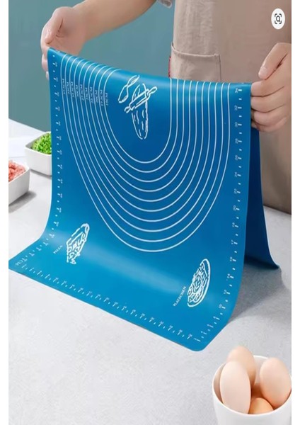 Silikon Hamur Açma Matı Silpat Büyük Boy 50X40 cm Premium Kalite Yapışmaz Hamur Şekillendirici Mat